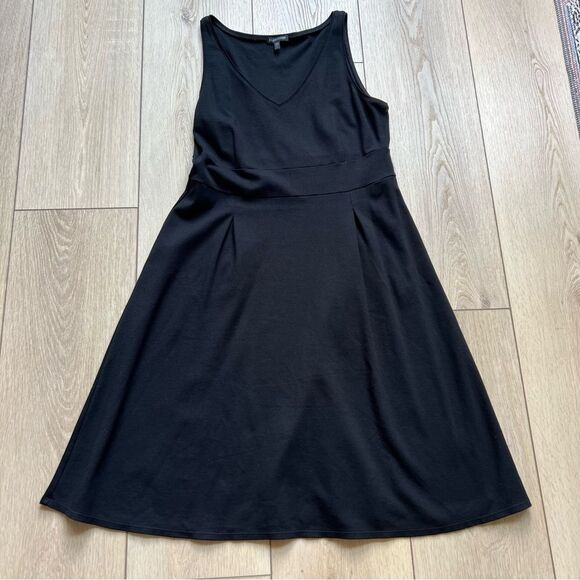 Eileen Fisher Ponte Knit Stretch Black Sleeveless Dress Size Large - Picture 5 of 9